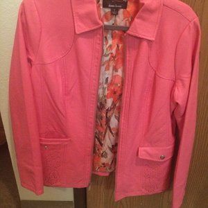 Dennis Basso Faux pink jacket